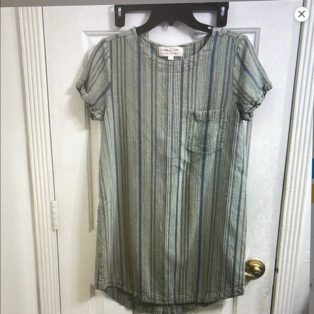 Striped Green Mini Dress